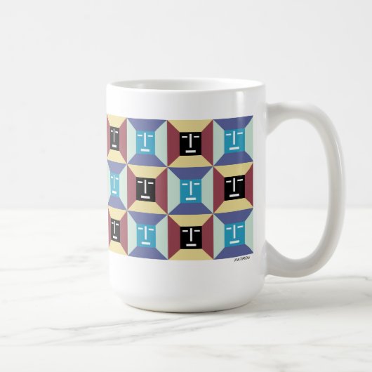 Gesichts-Quadrate 5 Kaffeetasse (Rechts)
