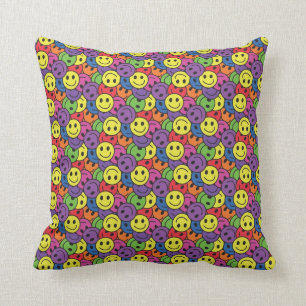 Gesichts-Retro Hippie-Muster Kissen