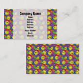 Gesichts-Retro Hippie-Muster Visitenkarte (Vorne/Hinten)