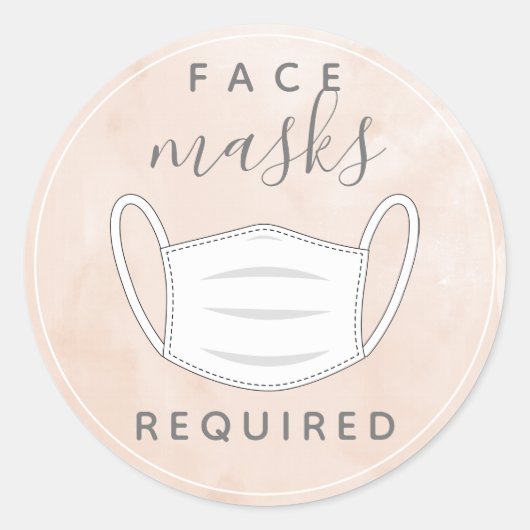 Gesichts-rosa Gesichtsmaske erfordert Etikett Runder Aufkleber (Vorderseite)