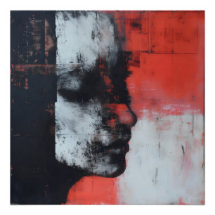Gesichts- und Abstrakt-rote Kunst Fotodruck