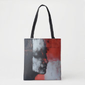 Gesichts- und Abstrakt-rote Kunst Tasche (Vorderseite)