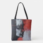Gesichts- und Abstrakt-rote Kunst Tasche (Rückseite)