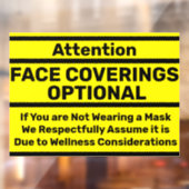 Gesichtsabdeckung erforderlich - ärztliche Befreiu Fensteraufkleber (Blatt 2)