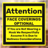 Gesichtsabdeckung Politik Wellness ausgenommen Fensteraufkleber (Blatt 2)