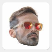 Gesichtsaufkleber, Gesichtsaufkleber nach Maß, kun Quadratischer Aufkleber (Vorderseite)