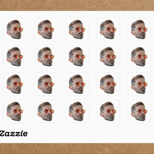 Gesichtsaufkleber, Gesichtsaufkleber nach Maß, kun Quadratischer Aufkleber