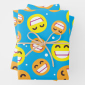 Gesichtsausdruck Lächelnde Augen Emojis Editable F Geschenkpapier Set (Beispiel)