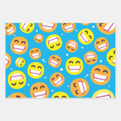 Gesichtsausdruck Lächelnde Augen Emojis Editable F Geschenkpapier Set (Vorderseite)