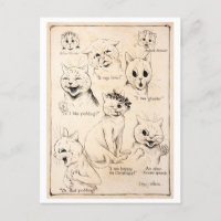 Gesichtsausdrücke verschiedener Katzen, Louis Wain