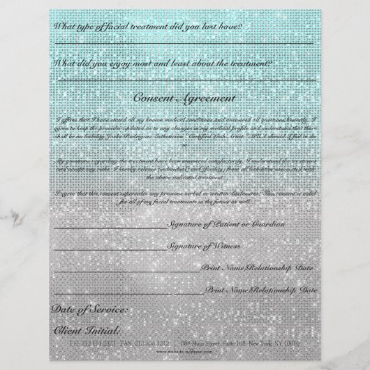 Gesichtsbehandlung in blau-grau flyer (Hinten)