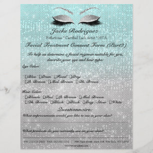 Gesichtsbehandlung in blau-grau flyer