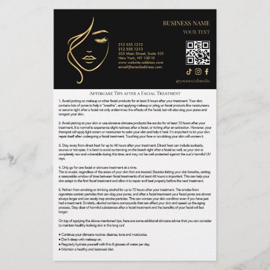 Gesichtsbehandlungen Nachsorge Flyer (Vorne)