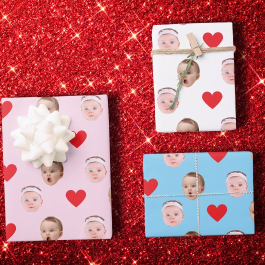 Gesichtsbehängung, Foto-Geschenkwrap, Babygeschenk Geschenkpapier Set