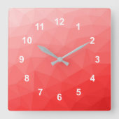 Gesichtsbeobachtung mit rotem Gefälle Quadratische Wanduhr (Vorderseite)