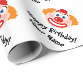 Gesichtsbild des sonnigen Clowns Geburtstag Geschenkpapier (Rolleneckpunkt)