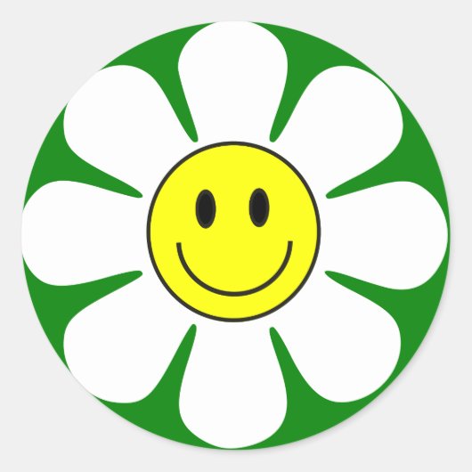 Gesichtsgänseblümchenaufkleber Runder Aufkleber (Vorderseite)