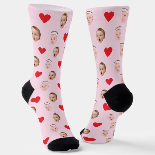 Gesichtsgeschenksocken, Foto-Socken nach Maß, Baby Socken (Gewinkelt)