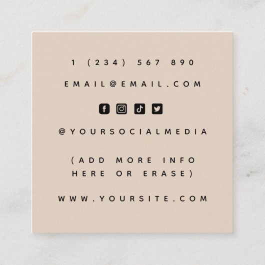 Gesichtshyoga Botanische Blumenpracht Nasenring Sc Quadratische Visitenkarte (Rückseite)