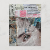 Gesichtskonto-Abstrakt-Mixed-Media-Collage Postkarte (Vorderseite)