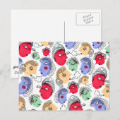 Gesichtskopfmuster Postkarte (Vorne/Hinten)