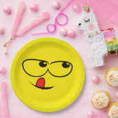 Gesichtslähmung Funny Emoticon Party Pappteller (Party)