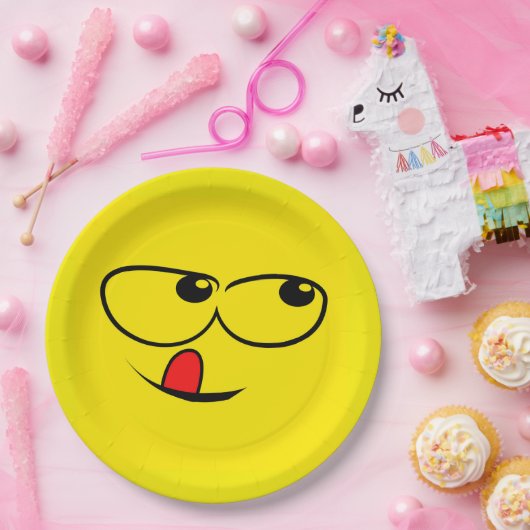 Gesichtslähmung Funny Emoticon Party Pappteller (Party)