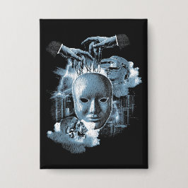 Gesichtslos - Design von Techno-Goth Streetwear Button