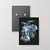 Gesichtslos - Design von Techno-Goth Streetwear Button (Vorderseite/Rückseite)