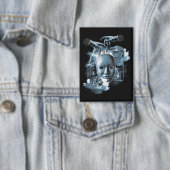 Gesichtslos - Design von Techno-Goth Streetwear Button (Insitu)