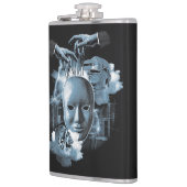 Gesichtslos - Design von Techno-Goth Streetwear Flachmann (Links)