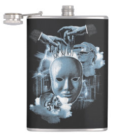 Gesichtslos - Design von Techno-Goth Streetwear Flachmann