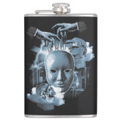 Gesichtslos - Design von Techno-Goth Streetwear Flachmann (Vorderseite)