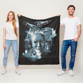 Gesichtslos - Design von Techno-Goth Streetwear Fleecedecke