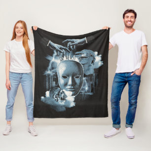 Gesichtslos - Design von Techno-Goth Streetwear Fleecedecke