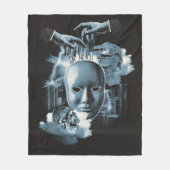 Gesichtslos - Design von Techno-Goth Streetwear Fleecedecke (Vorderseite)