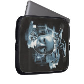 Gesichtslos - Design von Techno-Goth Streetwear Laptopschutzhülle (Vorne Rechts)