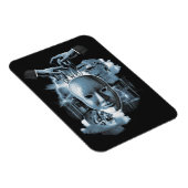 Gesichtslos - Design von Techno-Goth Streetwear Magnet (Rechte Seite)