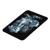Gesichtslos - Design von Techno-Goth Streetwear Magnet (Linke Seite)