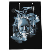 Gesichtslos - Design von Techno-Goth Streetwear Mittlere Geschenktüte (Rückseite)