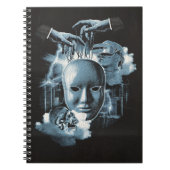 Gesichtslos - Design von Techno-Goth Streetwear Notizblock (Vorderseite)