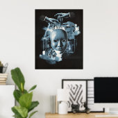 Gesichtslos - Design von Techno-Goth Streetwear Poster (Heimbüro)