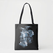 Gesichtslos - Design von Techno-Goth Streetwear Tasche (Vorderseite)