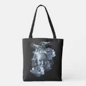 Gesichtslos - Design von Techno-Goth Streetwear Tasche (Rückseite)