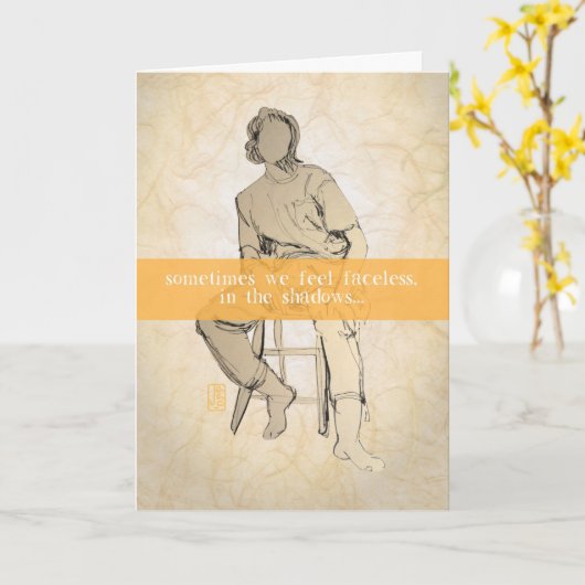 Gesichtslose Frauenförderung Karte (Gelbe Blume)