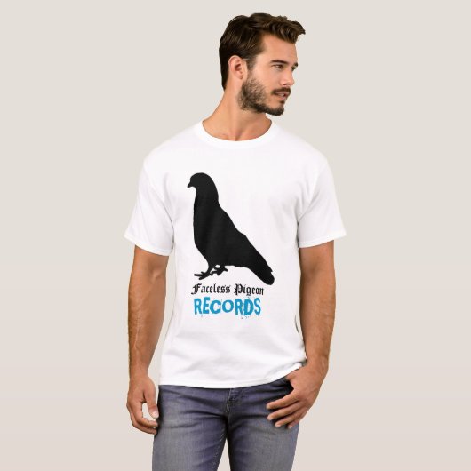 Gesichtslose Tauben-Platten T-Shirt (Vorne ganz)