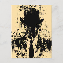 Gesichtsloser Gentleman: Abstrakte Eleganz Postkarte
