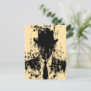Gesichtsloser Gentleman: Abstrakte Eleganz Postkarte