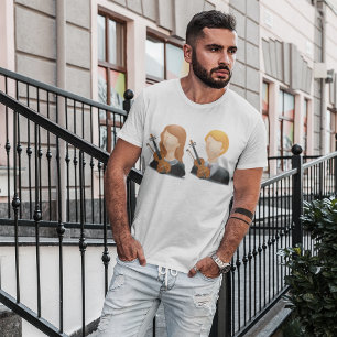 Gesichtsloses Geiger-Duo Musiker-Paar T-Shirt