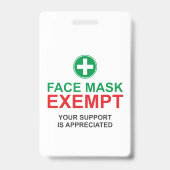 Gesichtsmaske ausgenommen ausweis (Rückseite)